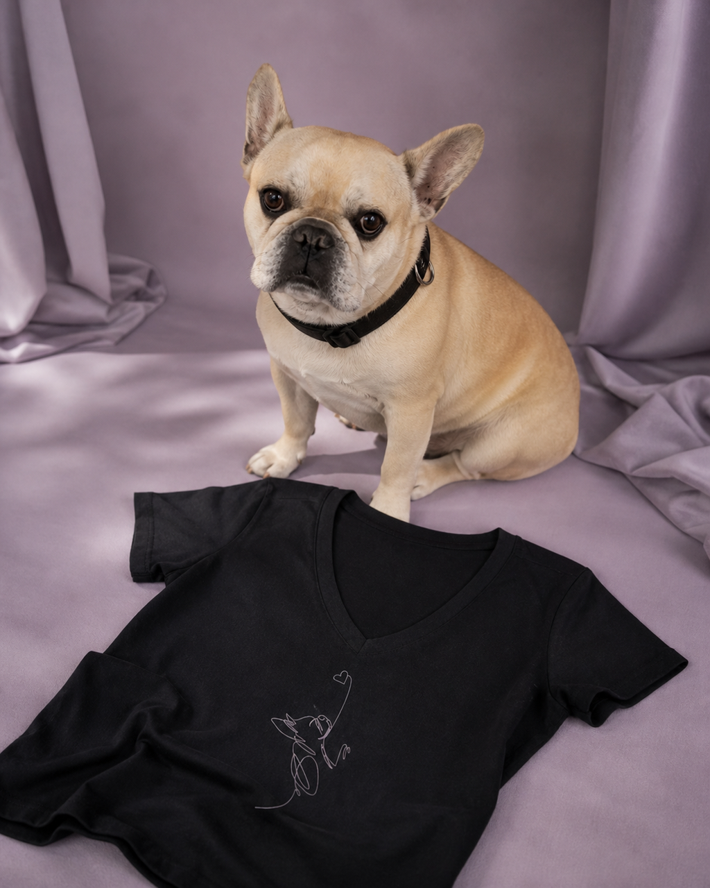 T-shirt donna con ampio scollo a V – Linea cuore