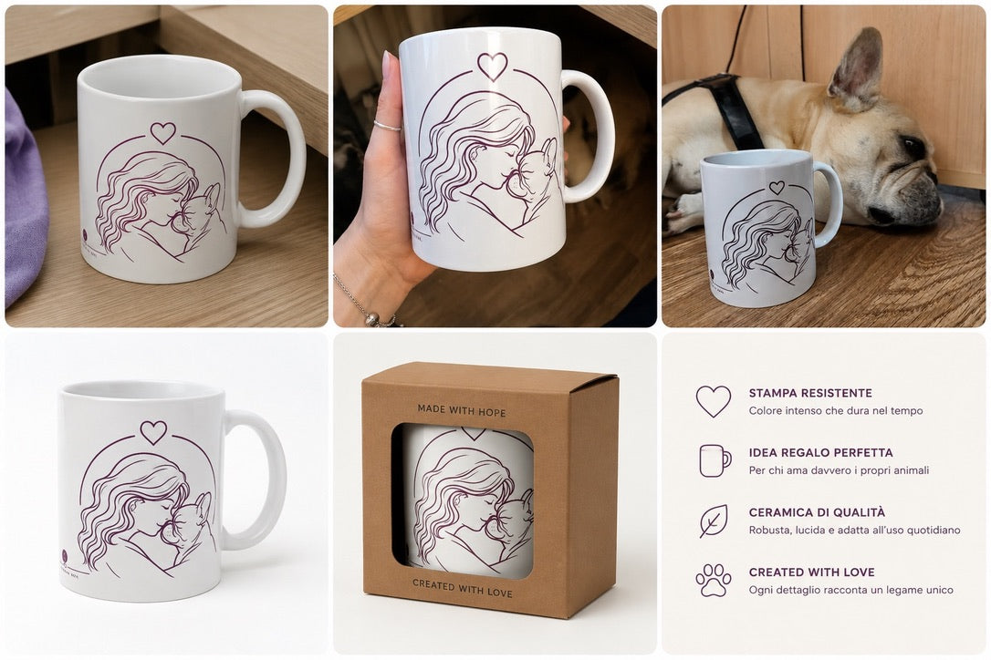 Tazza “Stefania e Pulcino” – Created with Love 🐾💜