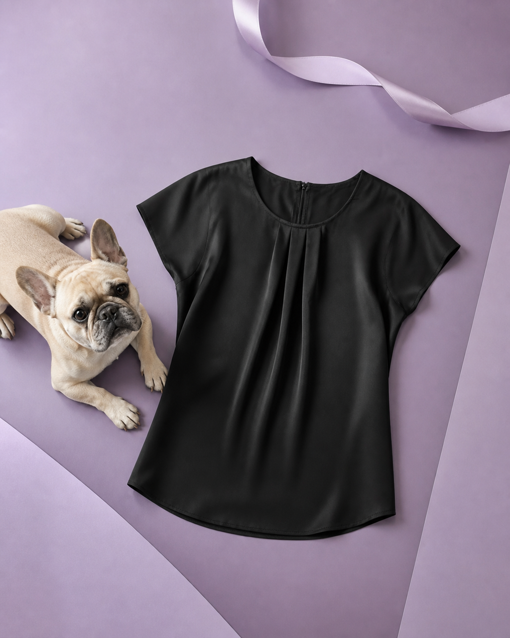 Blusa donna nera con zampetta di Ettore