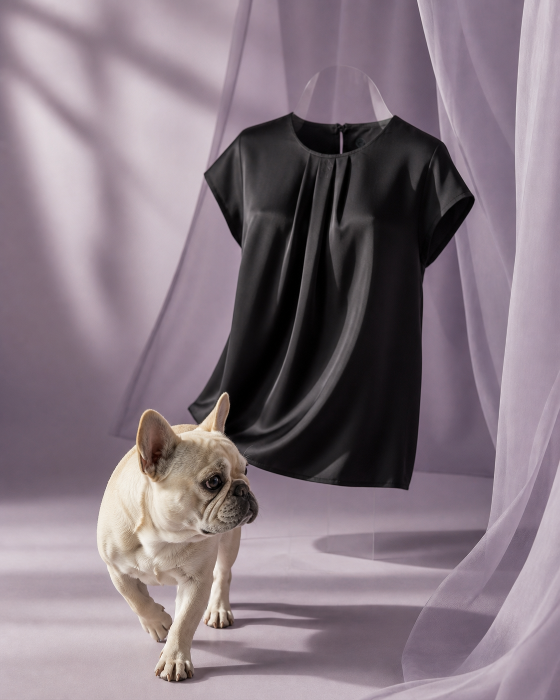 Blusa donna nera con zampetta di Ettore