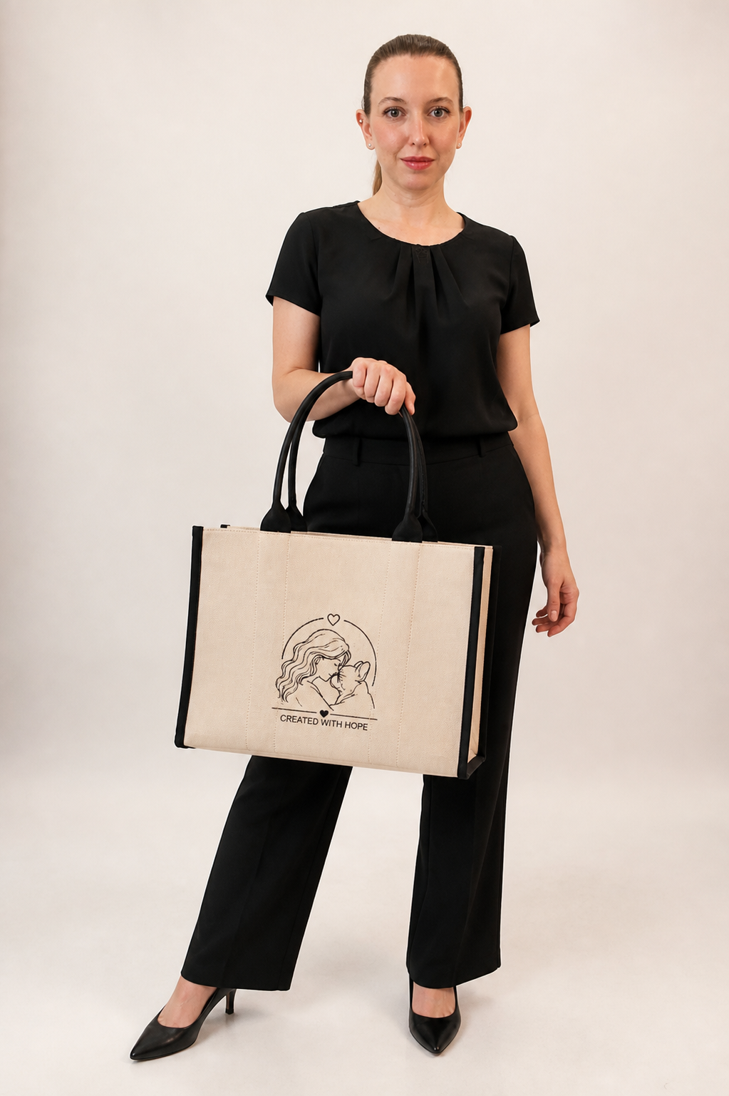Borsa - Tote Bag Large “Created with Hope”