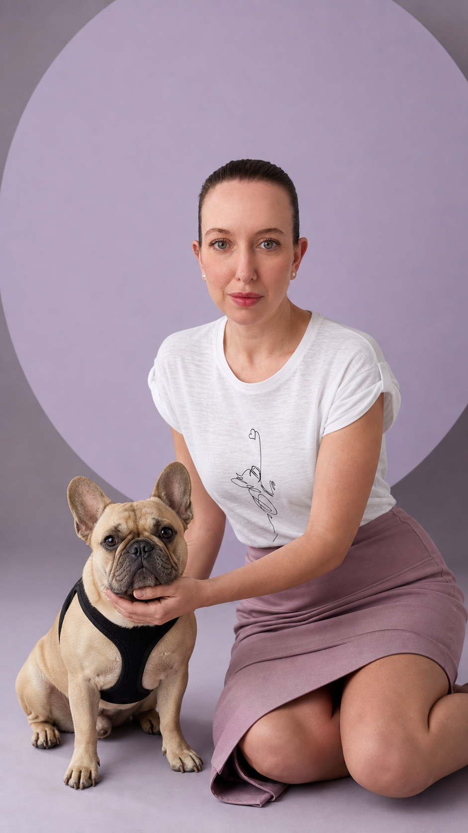 T-shirt donna in cotone con manica raccolta -  linea cuore