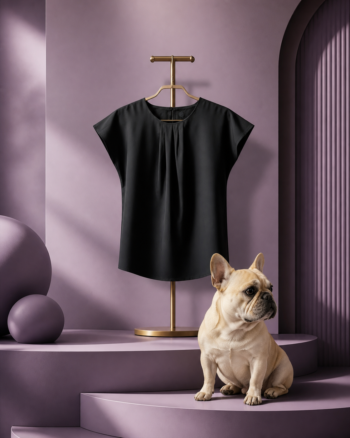 Blusa donna nera con zampetta di Ettore