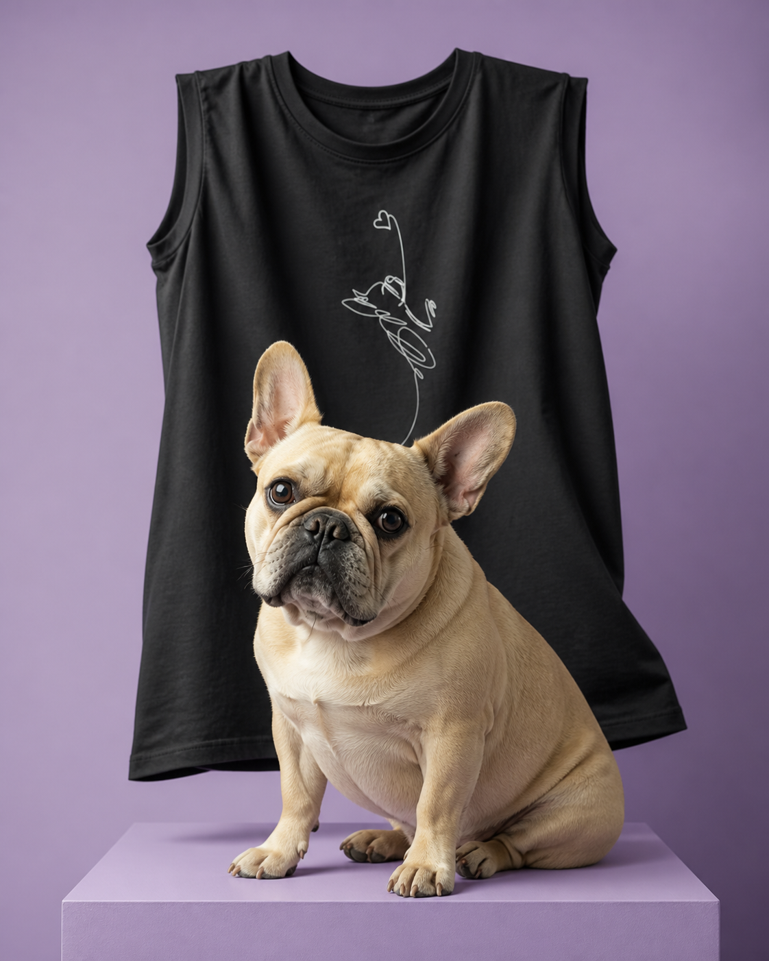 T-shirt nera in cotone con manica raccolta - linea cuore