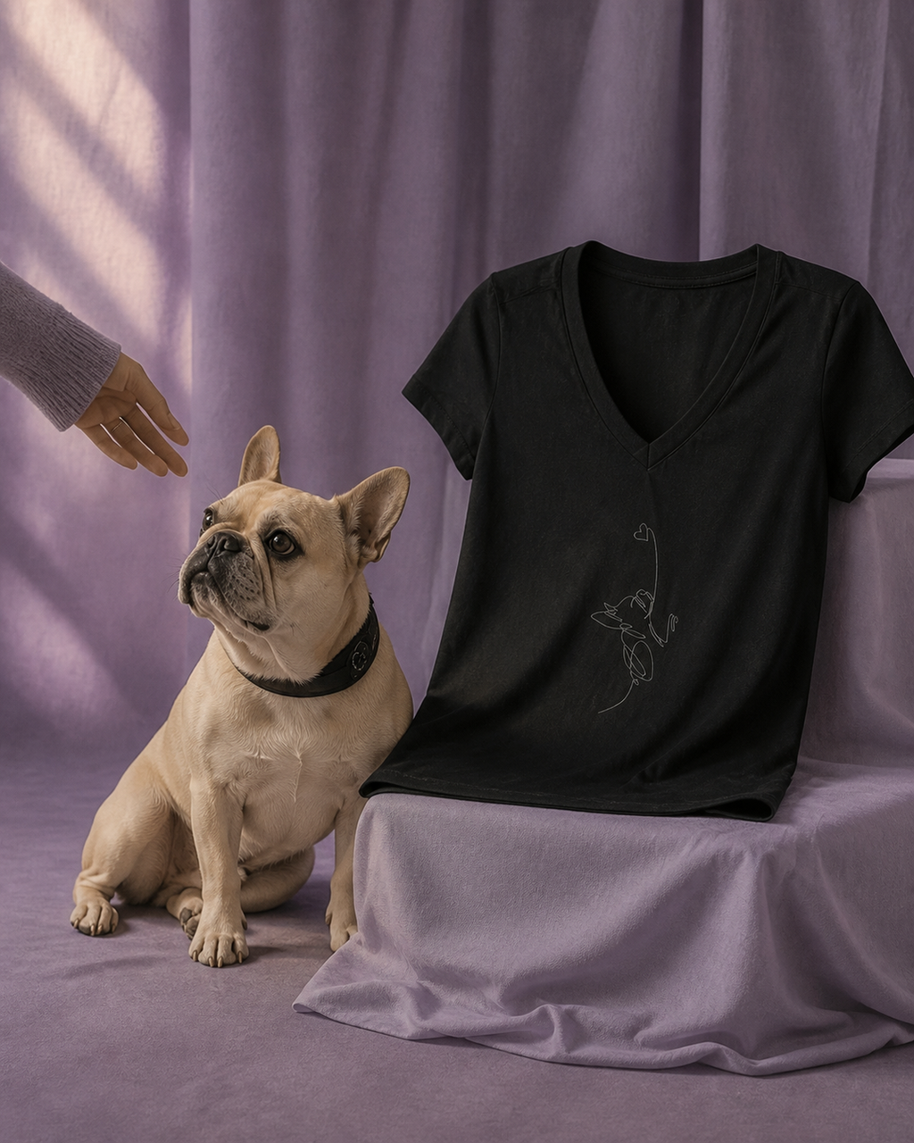 T-shirt donna con ampio scollo a V – Linea cuore