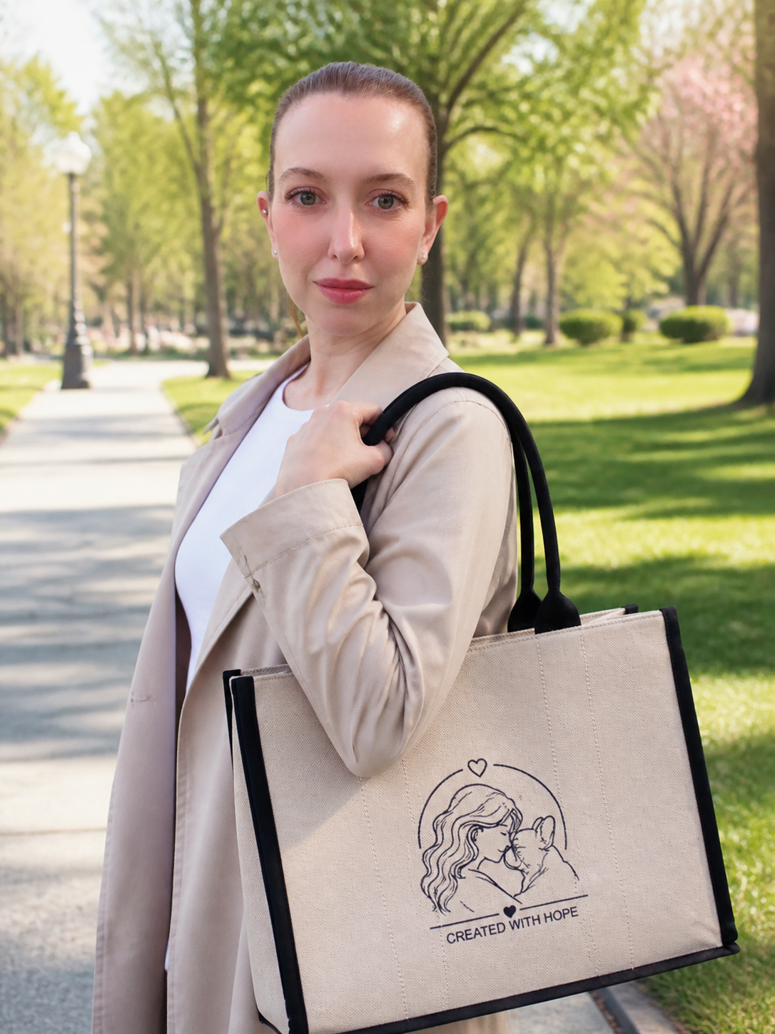 Borsa - Tote Bag Large “Created with Hope”