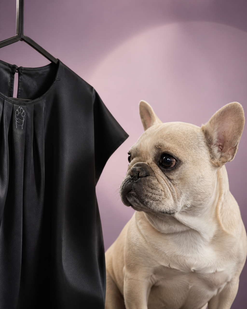 Blusa donna nera con zampetta di Ettore