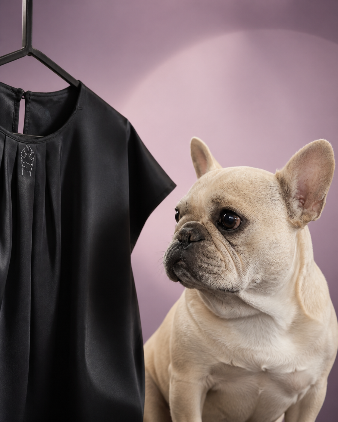 Blusa donna nera con zampetta di Ettore
