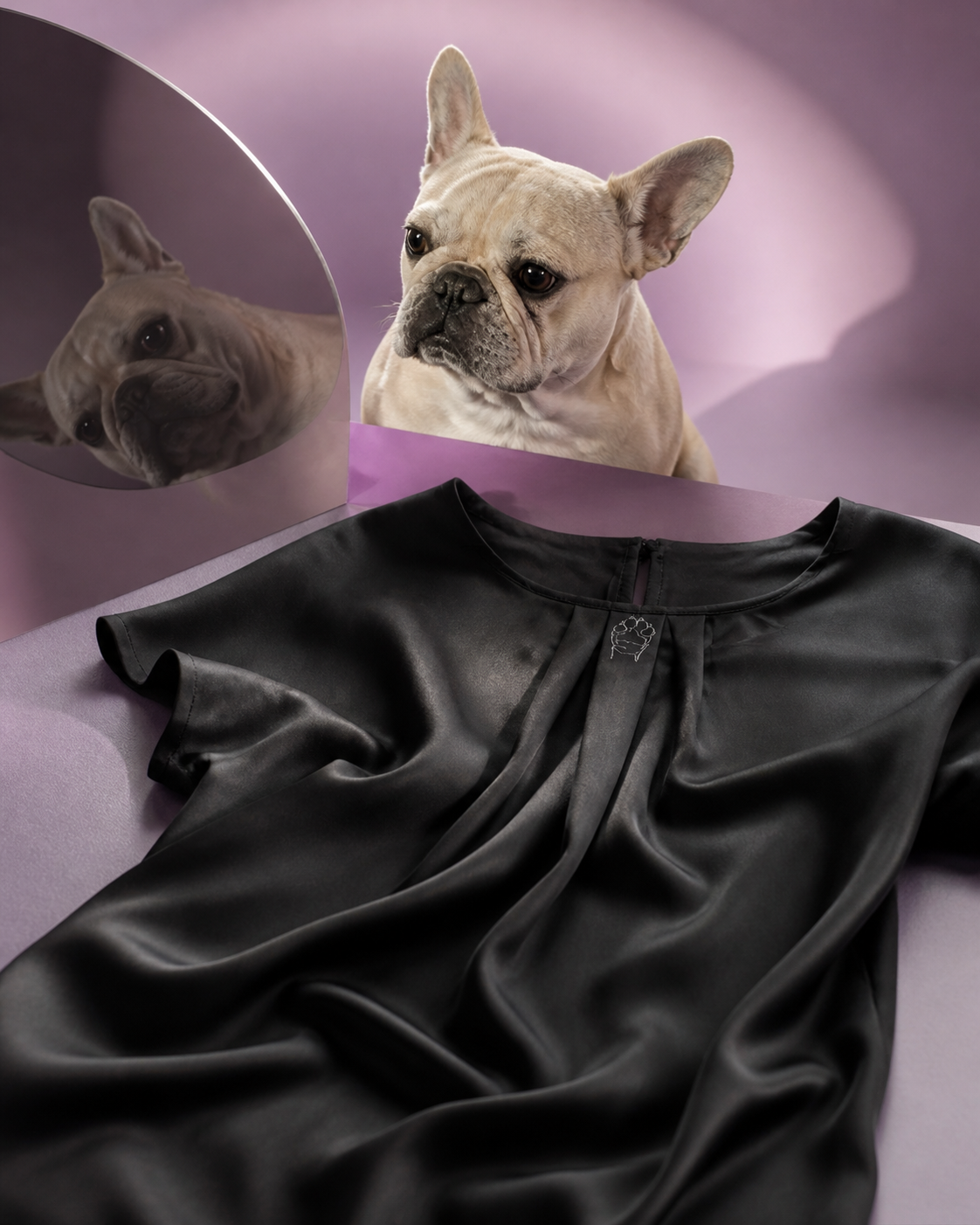 Blusa donna nera con zampetta di Ettore