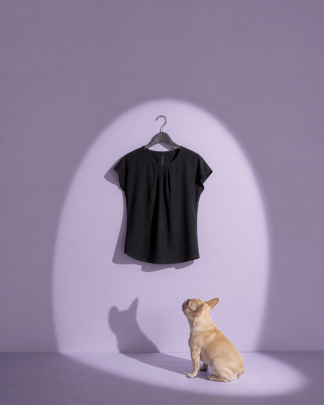 Blusa donna nera con zampetta di Ettore