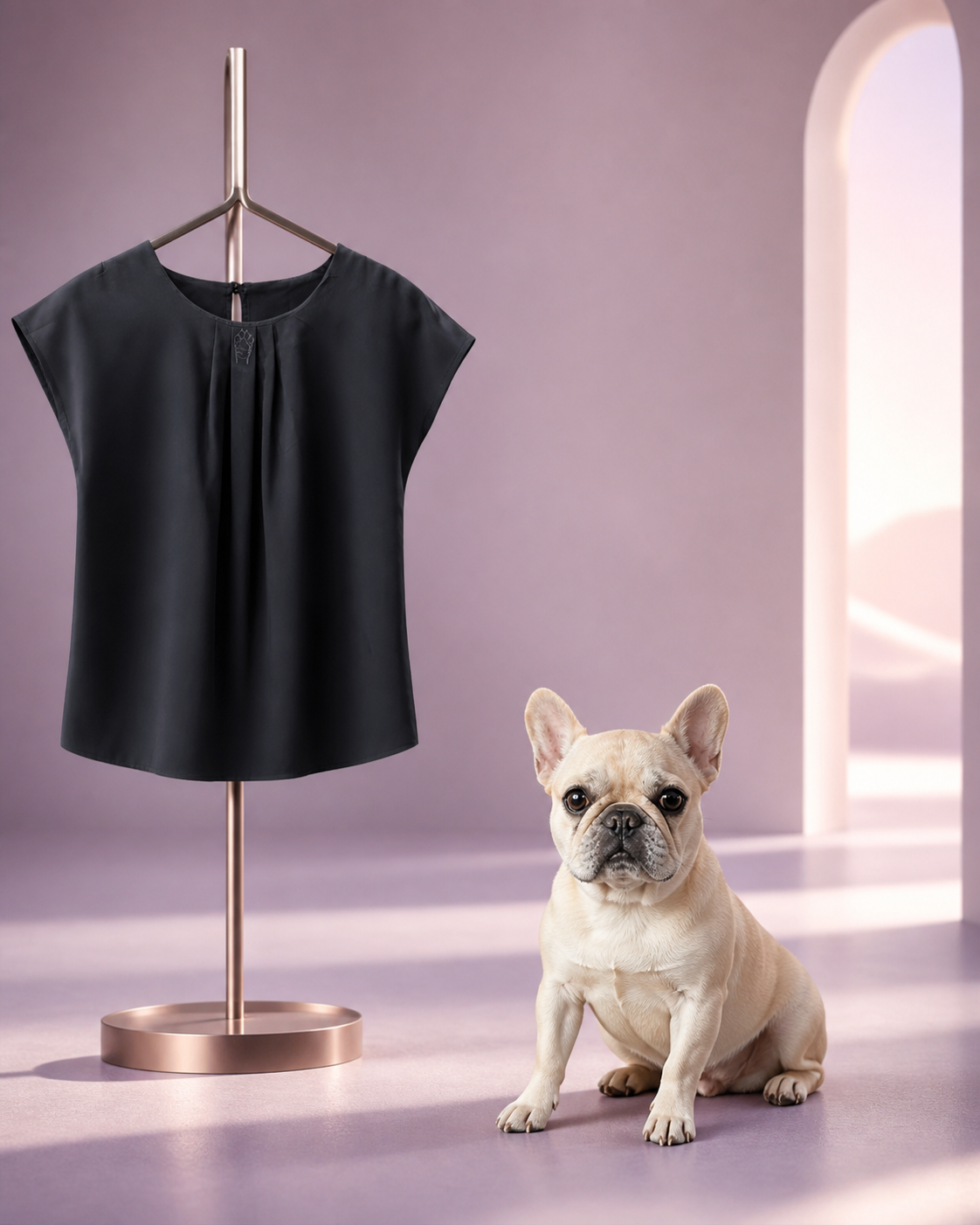 Blusa donna nera con zampetta di Ettore