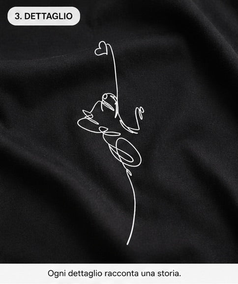 T-shirt Ettore Nera – Linea del Cuore  💜
