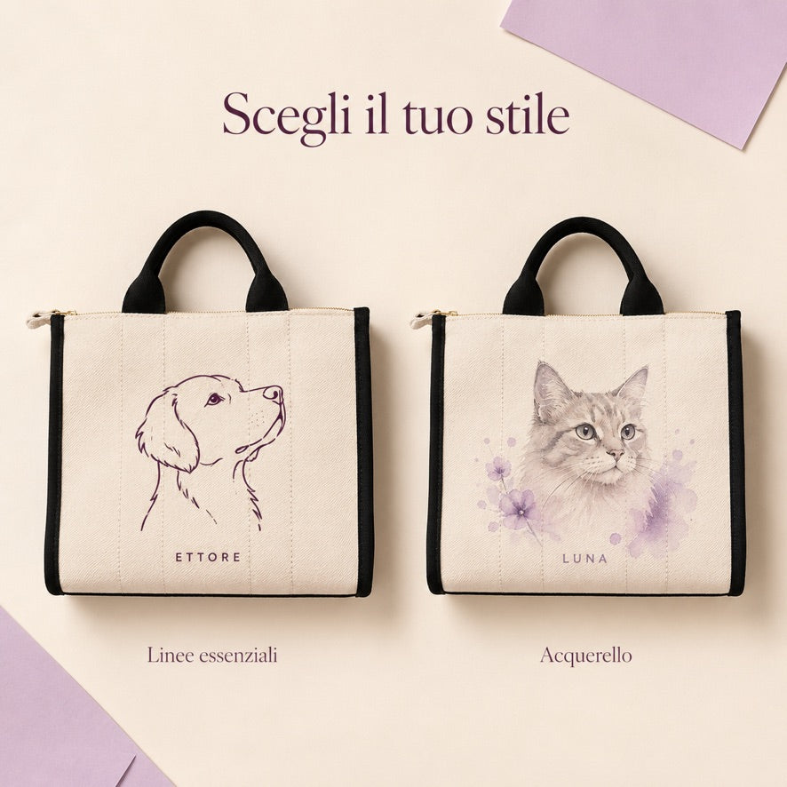 Tote Bag Medium personalizzata – Il tuo pelosino sempre con te