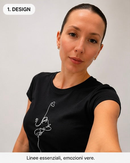 T-shirt Ettore Nera – Linea del Cuore  💜