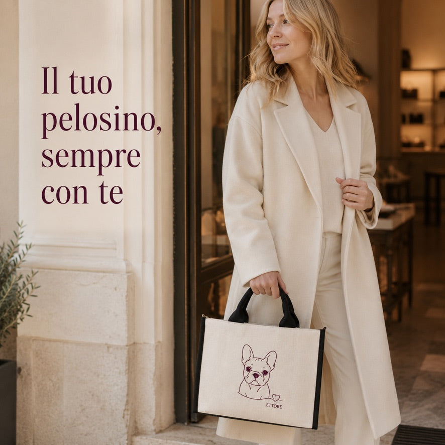 Tote Bag Medium personalizzata – Il tuo pelosino sempre con te