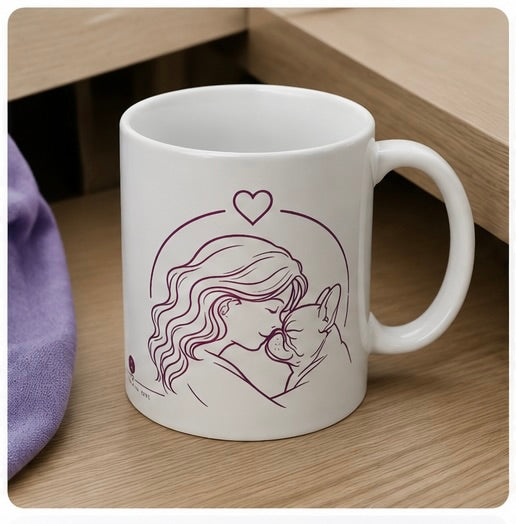 Tazza “Stefania e Pulcino” – Created with Love 🐾💜