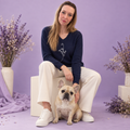 Maglioncino con collo a V blu navy – Linea Cuore