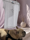 T-shirt donna in cotone con manica raccolta -  linea cuore