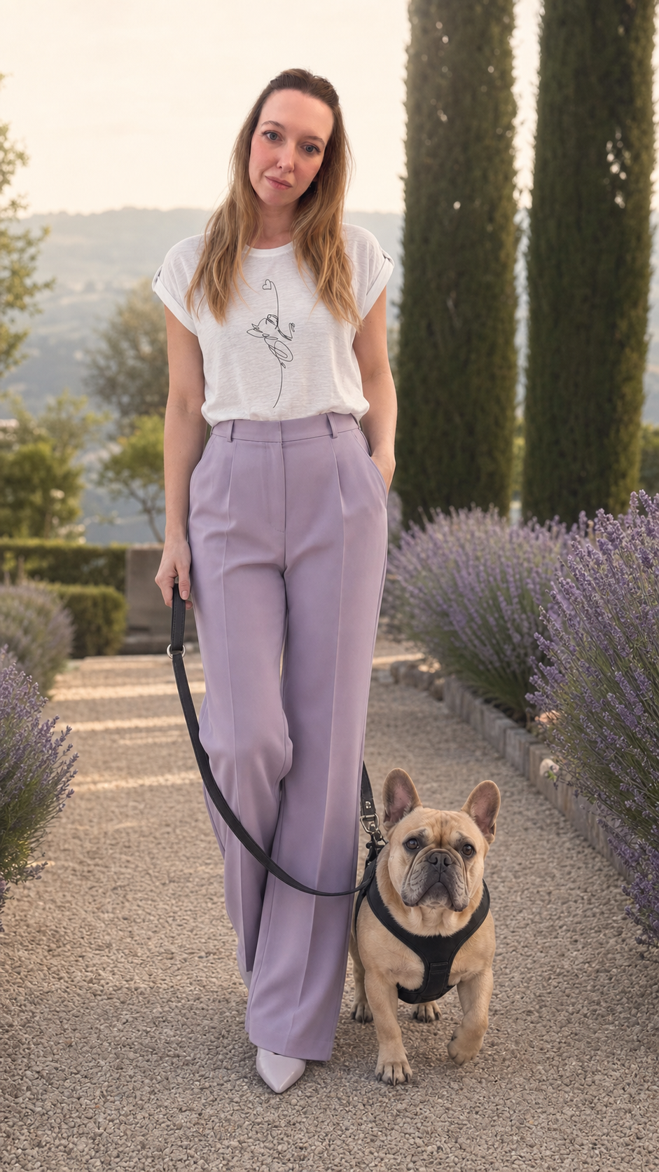 T-shirt donna in cotone con manica raccolta -  linea cuore